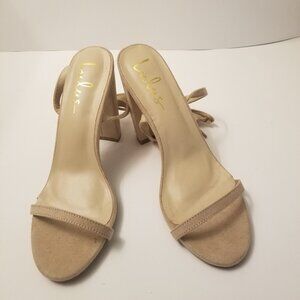 Lulus Beige Strappy Block Heel Sandal  size 8.5